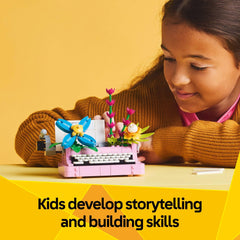 LEGO set includes stickers with phrases to customize models.