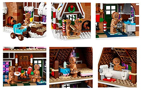 LEGO Gingerbread House holiday tree with gifts enhances festive display.
