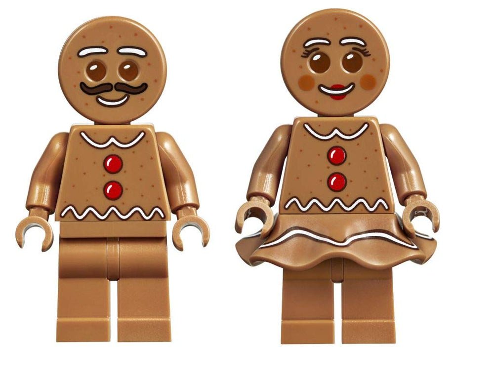 LEGO Gingerbread House interior features a bathroom with toilet and bathtub.