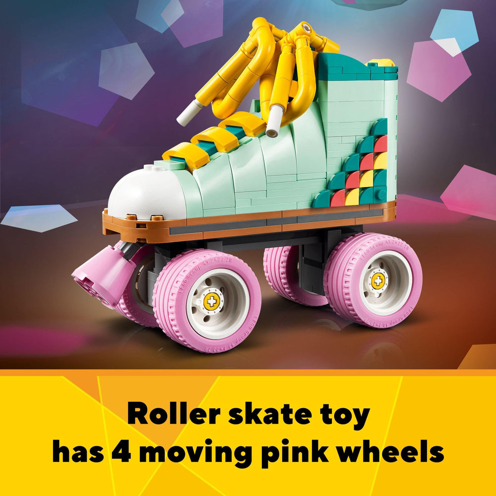 LEGO Creator Roller Skate wheels show 4 movable pink wheels for action