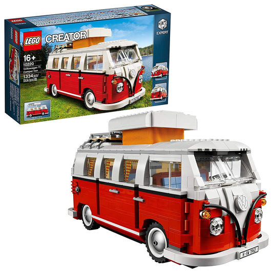 LEGO Creator VW T1 Camper Van front view showing vintage two-tone design