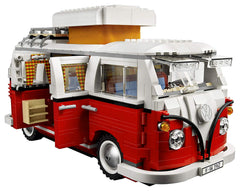 LEGO VW T1 Camper Van interior with folding bench and bed setup