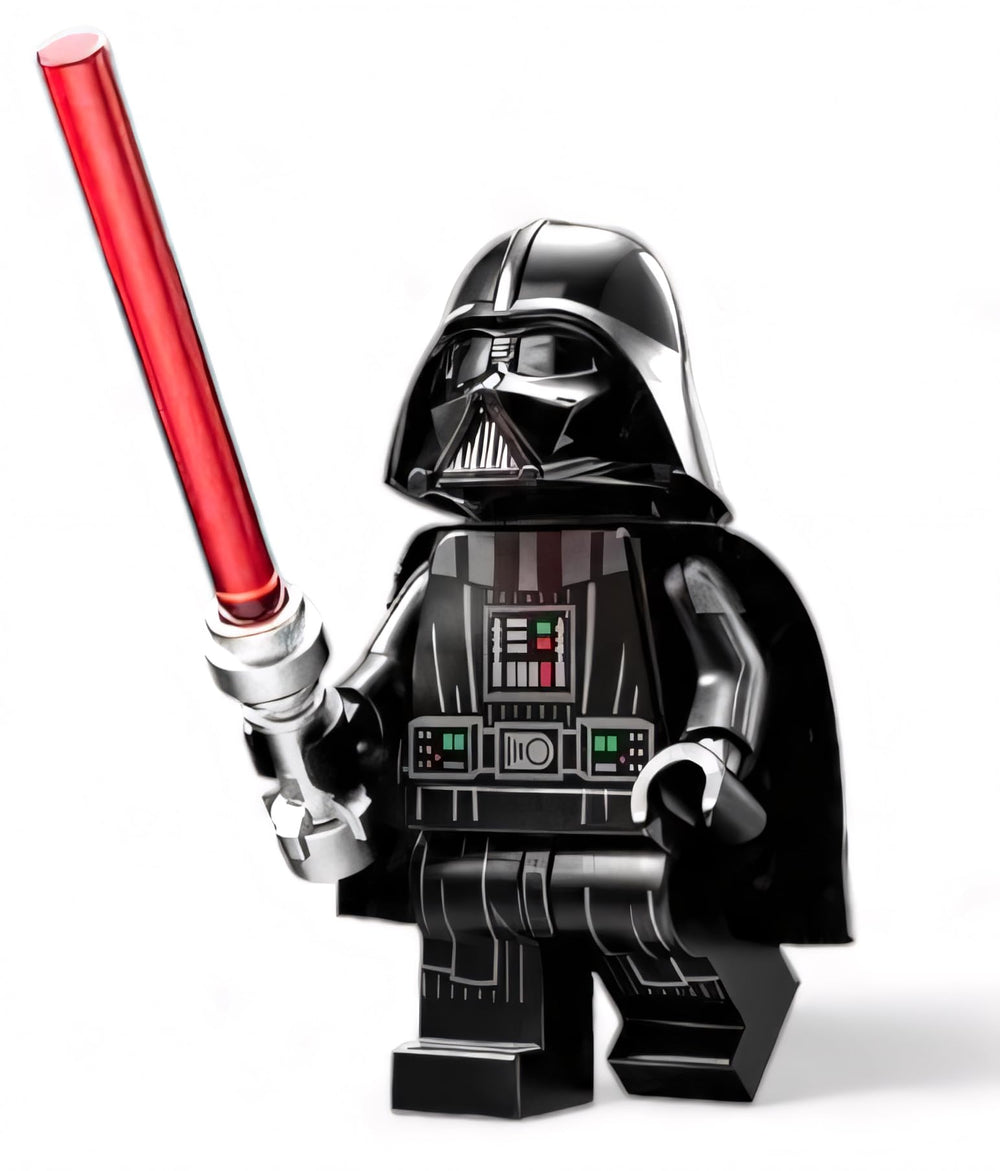 LEGO Darth Vader minifigure with lightsaber for display and play