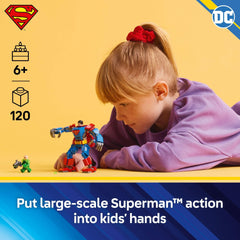 LEGO DC Superman Mech cockpit shows Superman sitting for piloting adventures.
