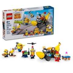 LEGO Despicable Me 4 Minions Banana Car front view showcases playful design for imaginative play.