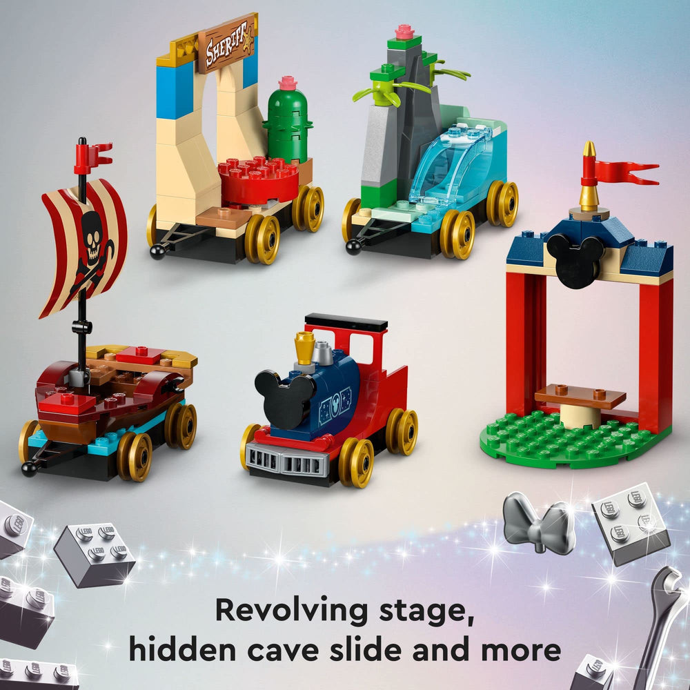 LEGO Disney 100 Celebration Train Mickey Mouse minifigure ready for role-play adventures