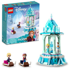 LEGO Disney Frozen Anna and Elsa’s Magical Carousel ice palace carousel in display setup