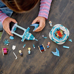 Compact LEGO Disney Frozen carousel on a shelf-ready display