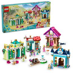 LEGO Disney Princess Market Adventure buildings ensemble showcases detailed playscapes for creative storytelling.
