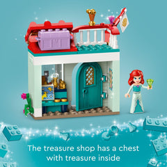 LEGO Disney Princess Market Adventure fountain, bench, and flowerpot scene sparks outdoor market role play.