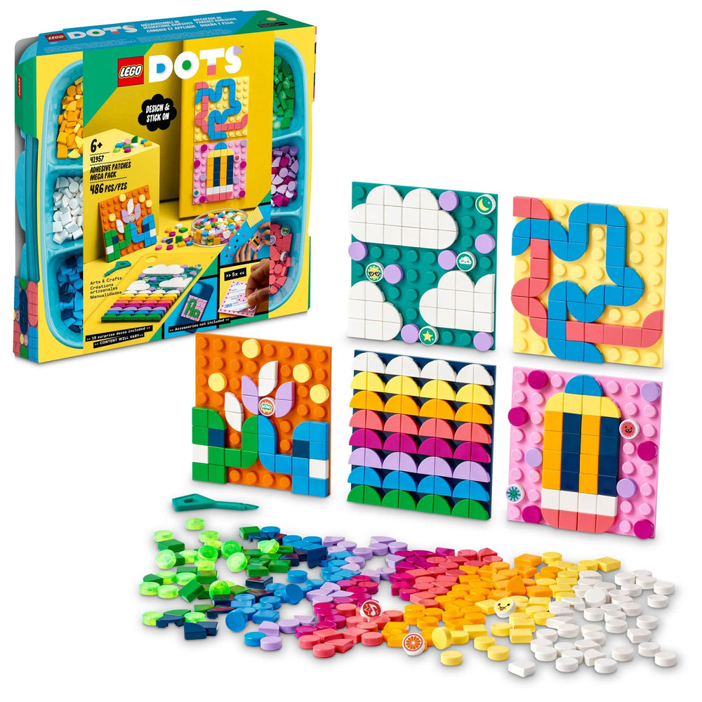 LEGO DOTS adhesive patches in bright colors for easy notebook decoration