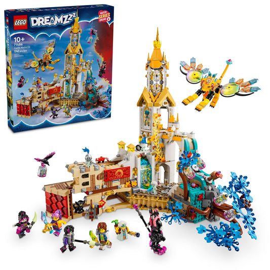 LEGO DREAMZzz Castle Nocturnia front view highlighting the towering structure for imaginative play