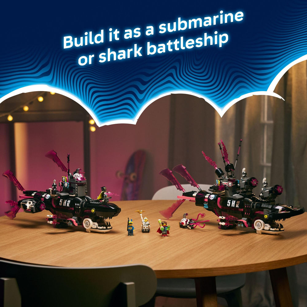 LEGO DREAMZzz Nightmare Shark Submarine detachable aircraft enables quick launch play.