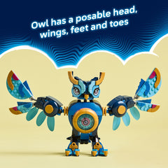 LEGO DREAMZzz Zoey's Time Owl feet and toes: nimble poseability fuels scenes.