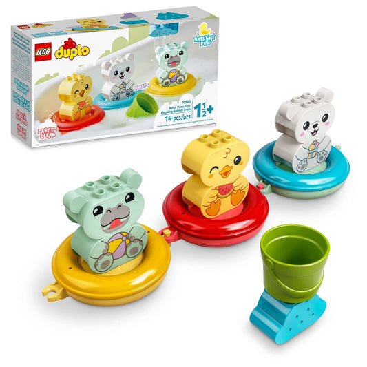 LEGO DUPLO 10965 floating animal train in bath for imaginative water play and motor skills