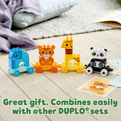LEGO DUPLO buildable animals—levelled challenges support small hands learning.