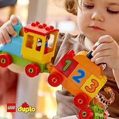 LEGO DUPLO Number Train cat figure adds playful storytelling opportunities.