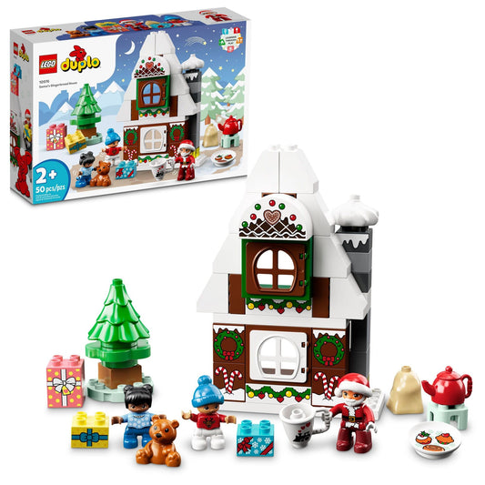 LEGO DUPLO Santa's Gingerbread House Santa figure invites imaginative play.