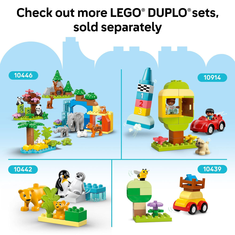 LEGO DUPLO green base plate supports toddlers' imaginative play.