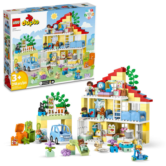 LEGO DUPLO Town 3in1 Family House three-story model for imaginative family play