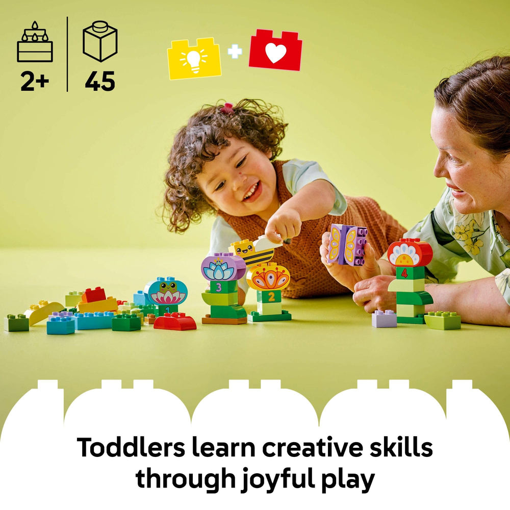 LEGO DUPLO Town garden flowers bricks with figures for imaginative storytelling.