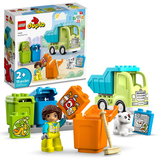LEGO DUPLO Town Recycling Truck 10987 drivable truck for imaginative play and early STEM skills