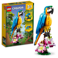 LEGO Exotic Parrot on a flowering branch for colorful, imaginative play