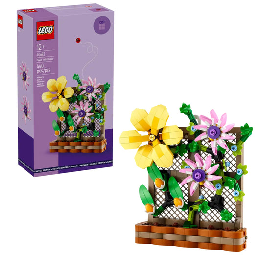 LEGO Flower Trellis Display 40683 front view with vibrant blooms for bright spring decor