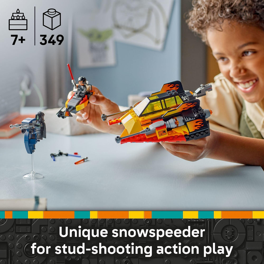 LEGO Star Wars The Force Burner Snowspeeder double cockpit enables imaginative flight missions.