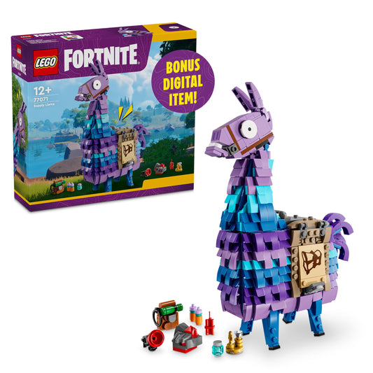 LEGO Fortnite Supply Llama assembly for tabletop display