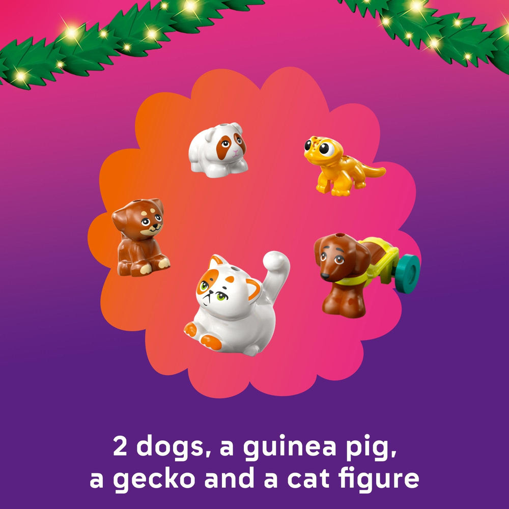 LEGO Friends Advent Calendar 2025 gift-boxes image displays colorful presents for festive ideas.
