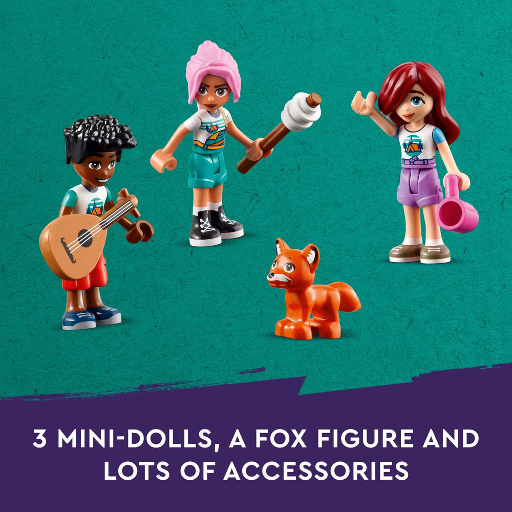 LEGO Friends Cozy Cabins mountain bikes invite active pretend adventures.