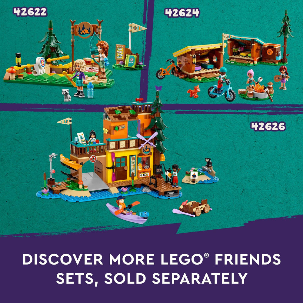 LEGO Friends Adventure Camp Tree House campfire and accessories ready for camp moments