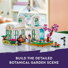 LEGO Friends Botanical Garden butterflies inside greenhouse dome in motion for realism.