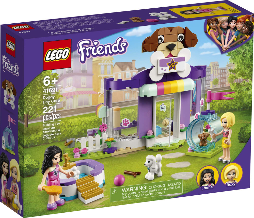 LEGO Friends Doggy Day Care dog figure enhances realistic storytelling and care routines