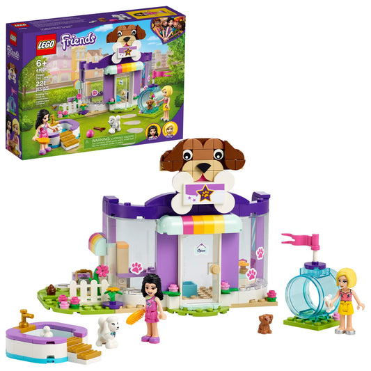 LEGO Friends Doggy Day Care grooming area supports pretend pet care play