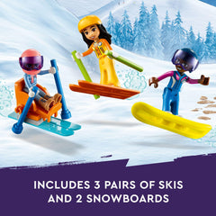 LEGO Friends Holiday Ski Slope and Café hidden cave and snow fox add mystery.