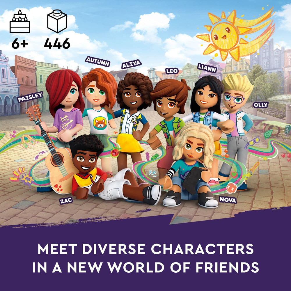 LEGO Friends Newsroom Van minidolls support relatable reporting adventures.