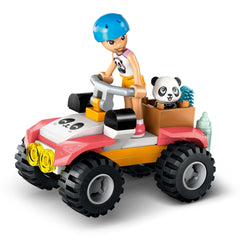 LEGO Friends Panda Sanctuary cave shelter creates cozy resting scenes.