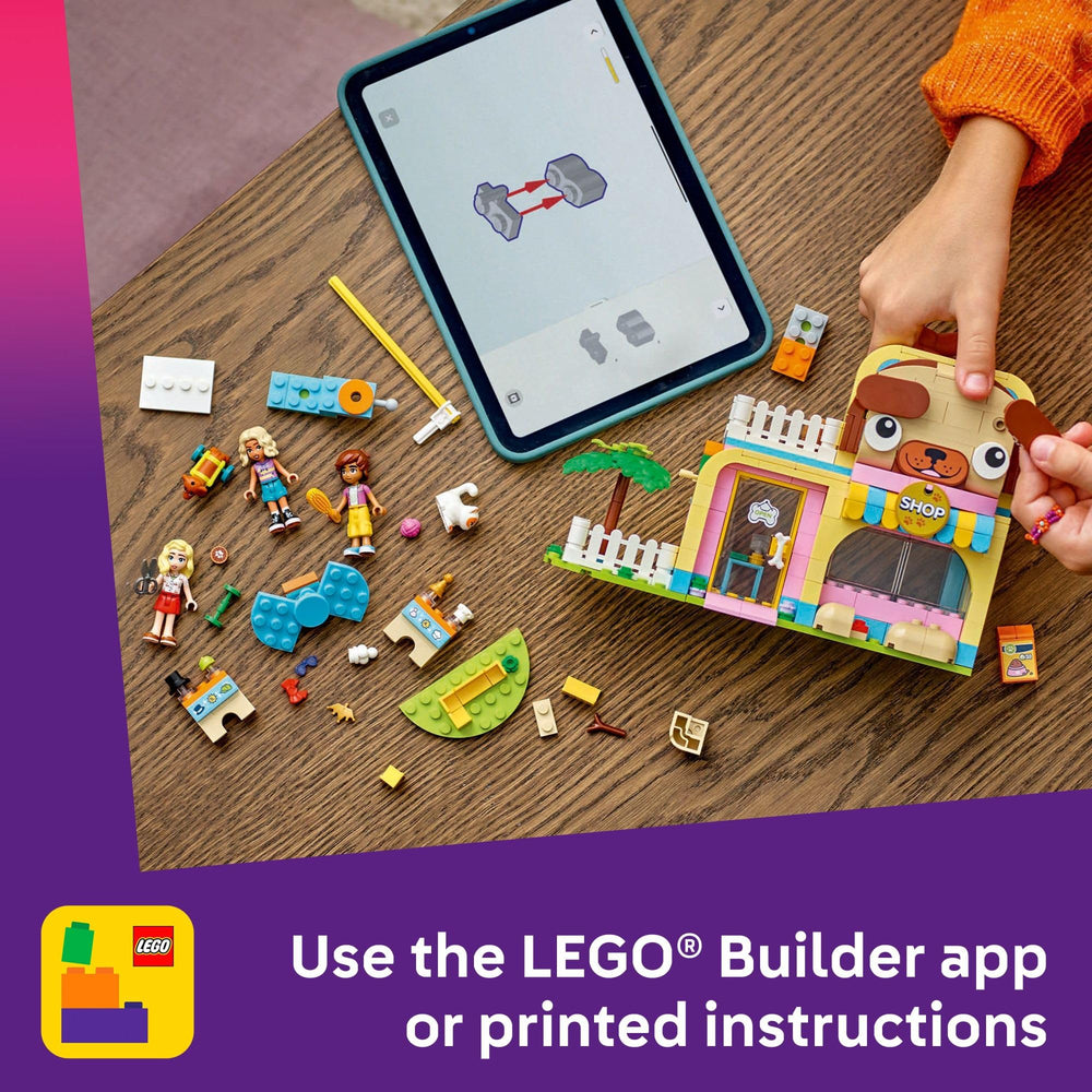 LEGO Friends Pet Accessories Shop cash register supports pretend checkout.