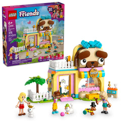 LEGO Friends Pet Accessories Shop exterior invites imaginative pretend shopping.