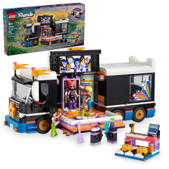 LEGO Friends Pop Star Music Tour Bus front view for immersive storytelling on the go.
