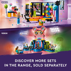 LEGO Friends Pop Star Music Tour Bus mini-dolls support character-driven play and storytelling.