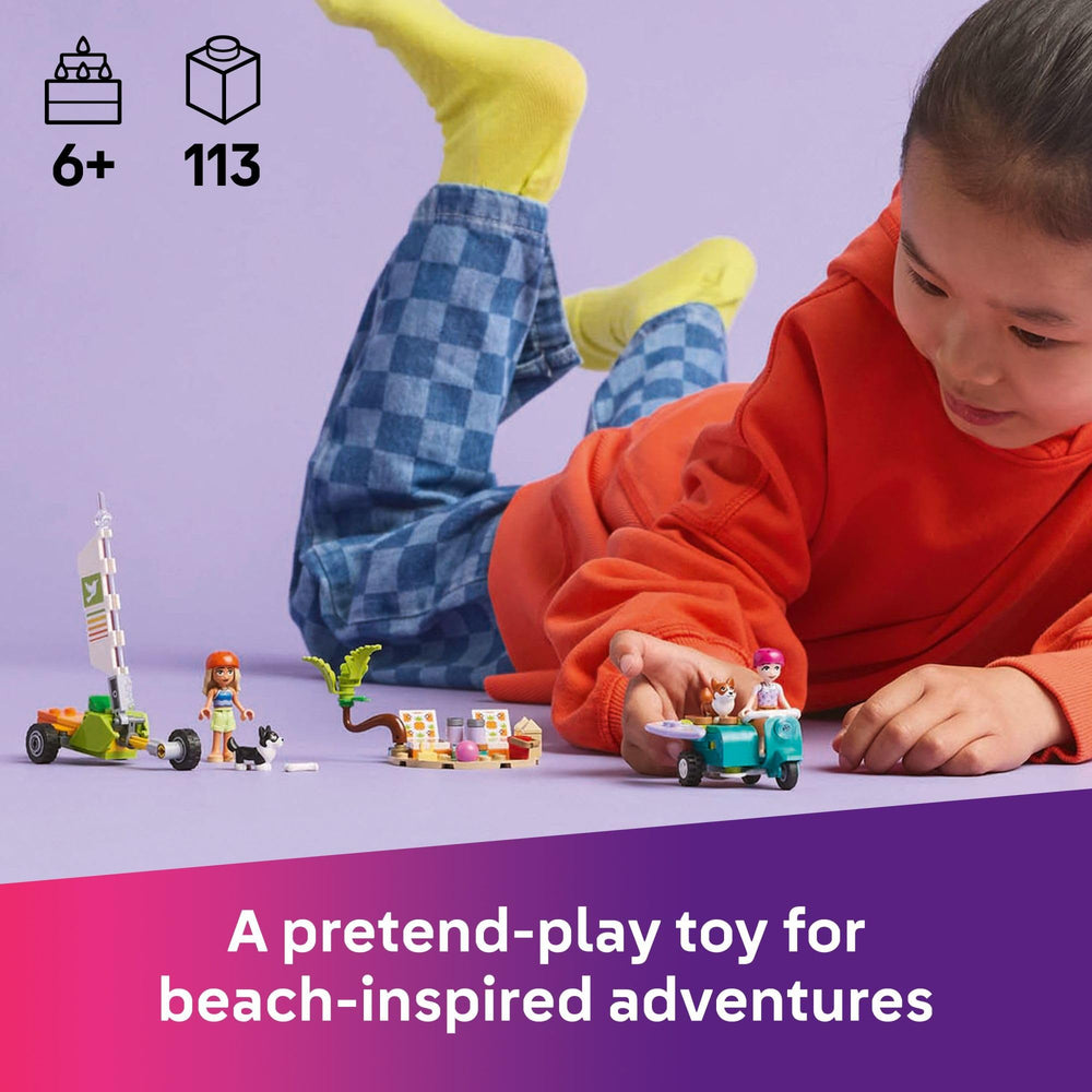 LEGO Friends scooter and land yacht with minidoll for imaginative adventures