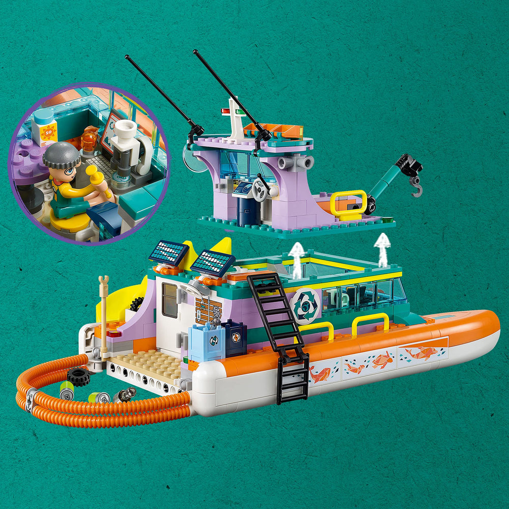 LEGO Friends Sea Rescue Boat water-quality-test gear for pretend science