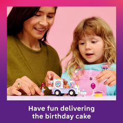 LEGO Friends birthday accessories arranged to show included props and creative options