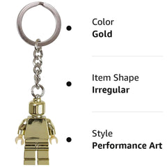 LEGO Golden Minifigure Keychain packaging shot, design details and limited edition appeal.