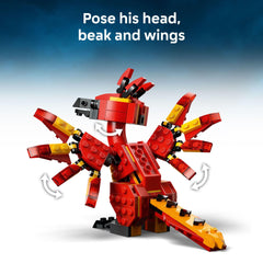 LEGO Harry Potter Fawkes grips Sorting Hat for magical scene