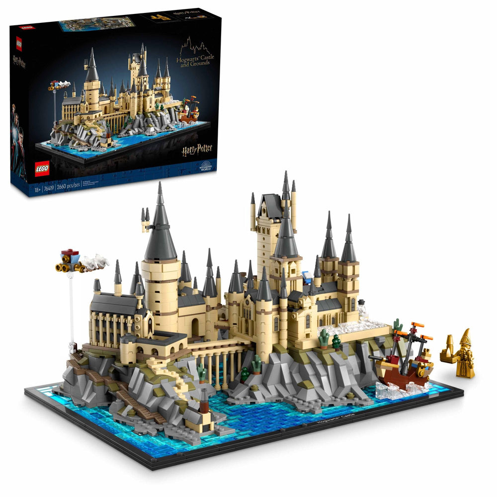 LEGO Harry Potter Hogwarts Castle and Grounds main tower for display on shelves