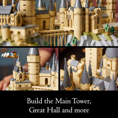 LEGO Harry Potter Hogwarts Castle and Grounds courtyards and greenhouses enhance exhibit ambiance